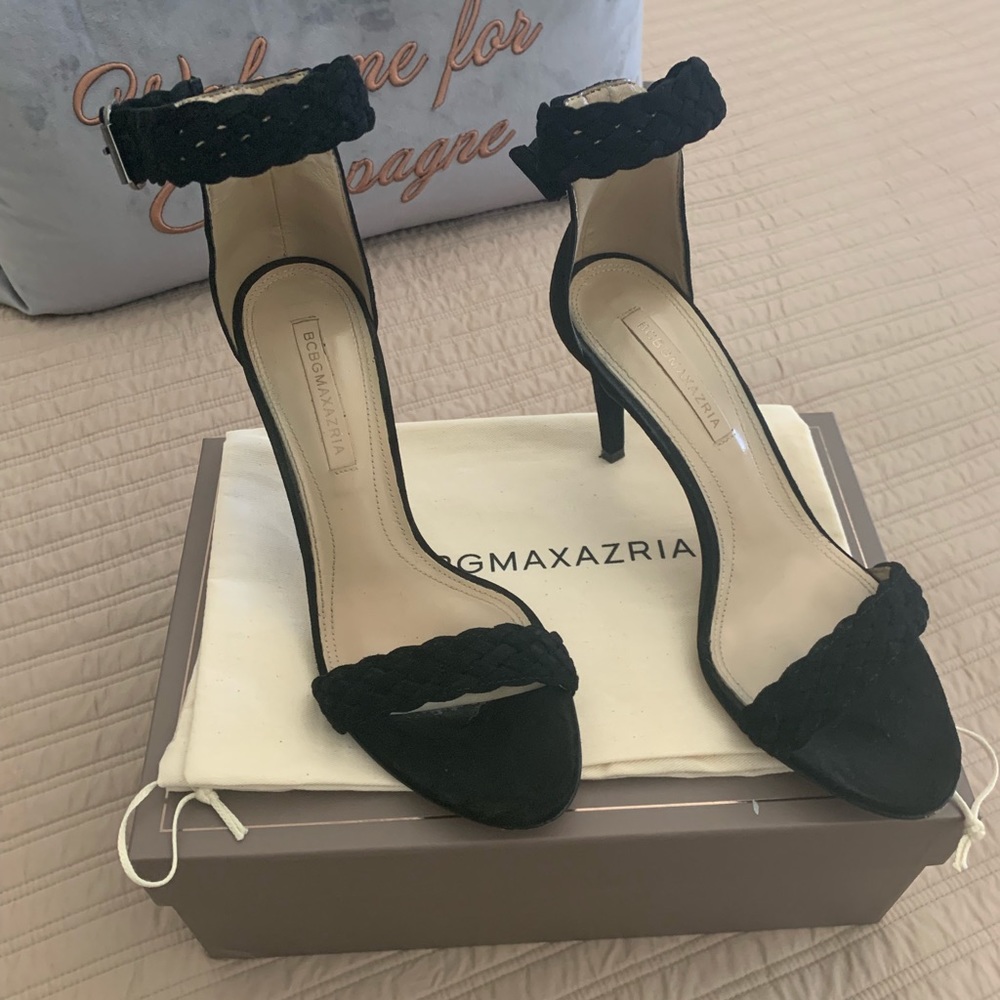 Black suede BCBG sandals